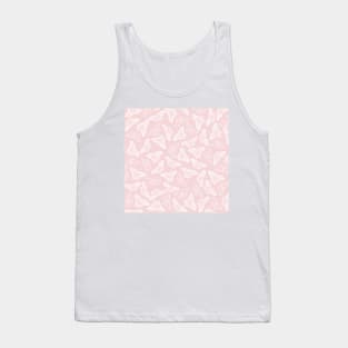 Elegant White Butterflies Pink Design Tank Top